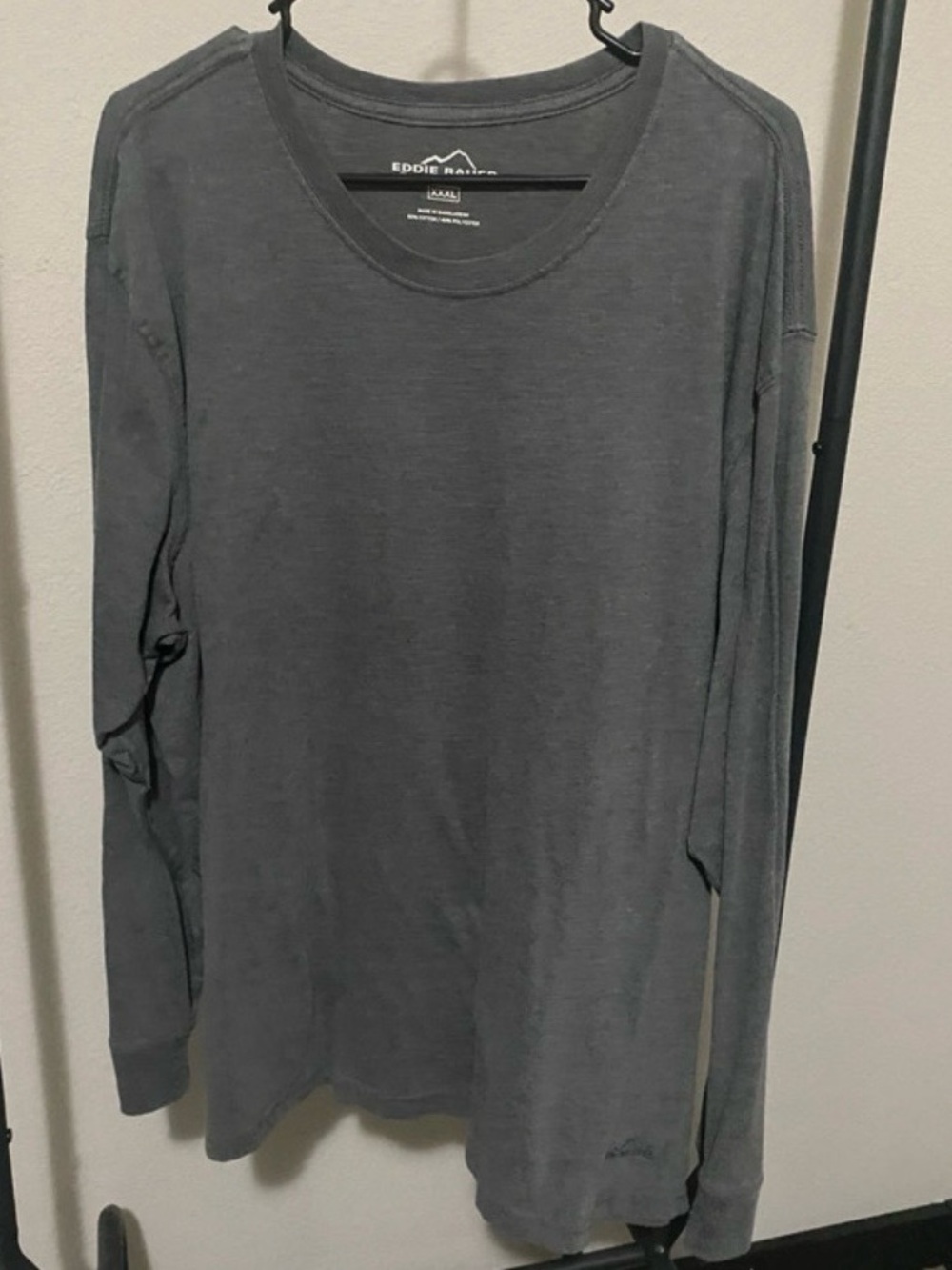 Eddie Bauer Men's Long-Sleeve Crew Neck Shirt — Gray size XXXL